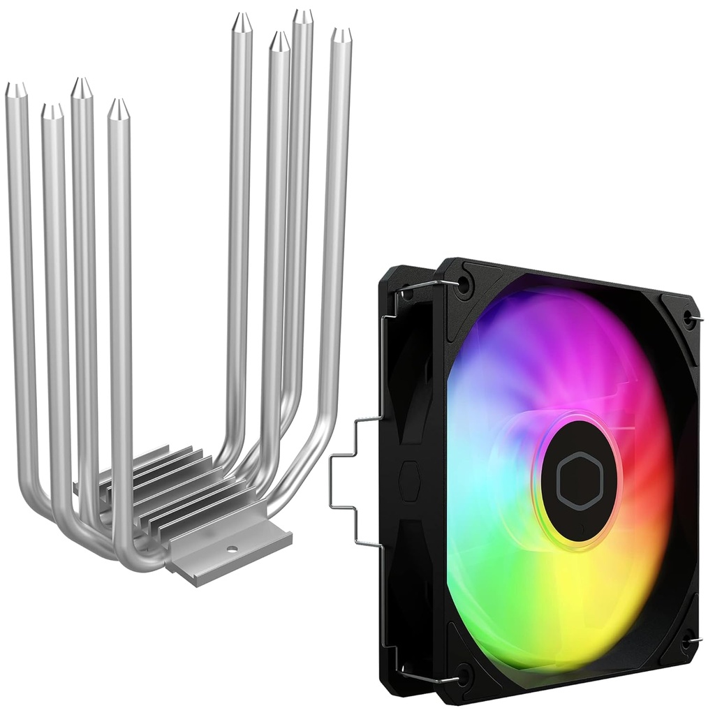 Cooler Master Hyper 212 Spectrum V3 CPU Air Cooler, ARGB Sync, 120mm PWM Fan, 4 Copper Direct Contact Heat Pipes