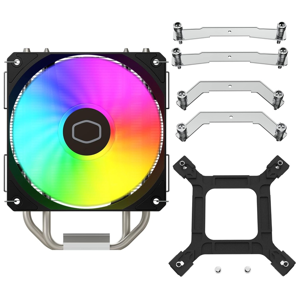 Cooler Master Hyper 212 Spectrum V3 CPU Air Cooler, ARGB Sync, 120mm PWM Fan, 4 Copper Direct Contact Heat Pipes