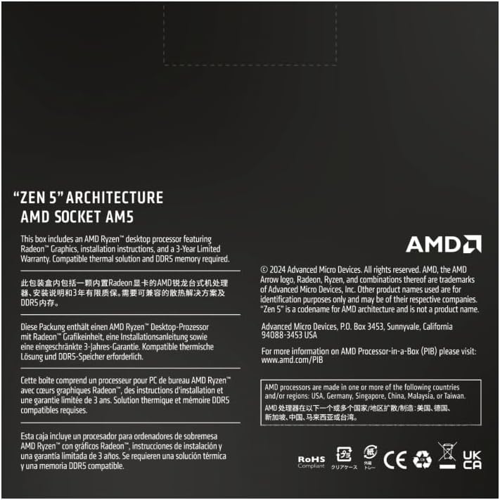 AMD Ryzen 5 9600X 6-Core | 12-Thread Desktop Processor 
