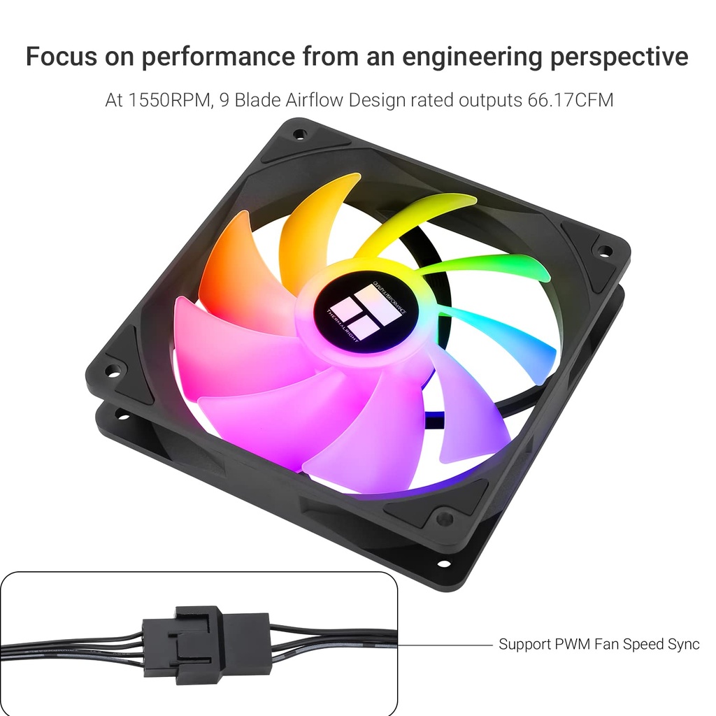 Thermalright X3 CPU Fan | 120mm ARGB Case Cooler with 4pin PWM, Silent Operation | 1500RPM, 3-Pack