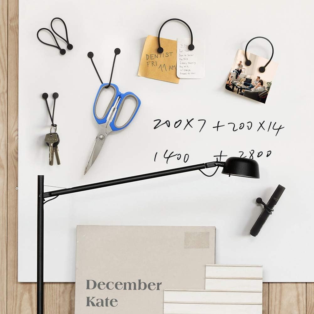 SMART&COOL Reusable Silicone Magnetic Cable Ties | Organize and Bundle Cables, Assorted Colors, 7.16" | 10-Pack (Black)