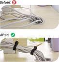 SMART&COOL Reusable Silicone Magnetic Cable Ties | Organize and Bundle Cables, Assorted Colors, 7.16" | 10-Pack (Black)