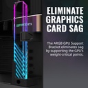 Cooler Master MasterAccessory ARGB GPU Support Bracket | Edge-Lit ARGB Tempered Glass, Universal with Multiple Orientations