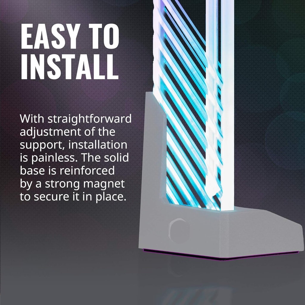 Cooler Master MasterAccessory ARGB GPU Support Bracket | Edge-Lit ARGB Tempered Glass, Universal with Multiple Orientations