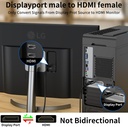 KUXIYAN DP to HDMI Adapter, 1080P Gold Plated Displayport to HDMI Converter Male to Female Black (1080P)