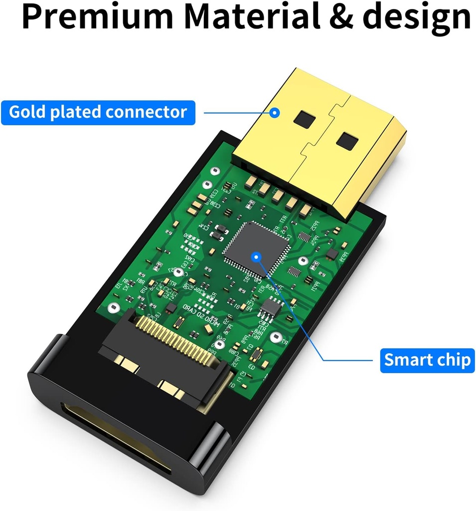 KUXIYAN DP to HDMI Adapter, 1080P Gold Plated Displayport to HDMI Converter Male to Female Black (1080P)
