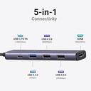 UGREEN Revodok 105 USB C Hub 5 in 1 Multiport Adapter 4K HDMI, 100W Power Delivery