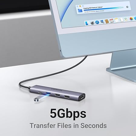 UGREEN Revodok 105 USB C Hub 5 in 1 Multiport Adapter 4K HDMI, 100W Power Delivery