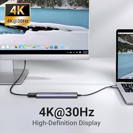 UGREEN Revodok 105 USB C Hub 5 in 1 Multiport Adapter 4K HDMI, 100W Power Delivery