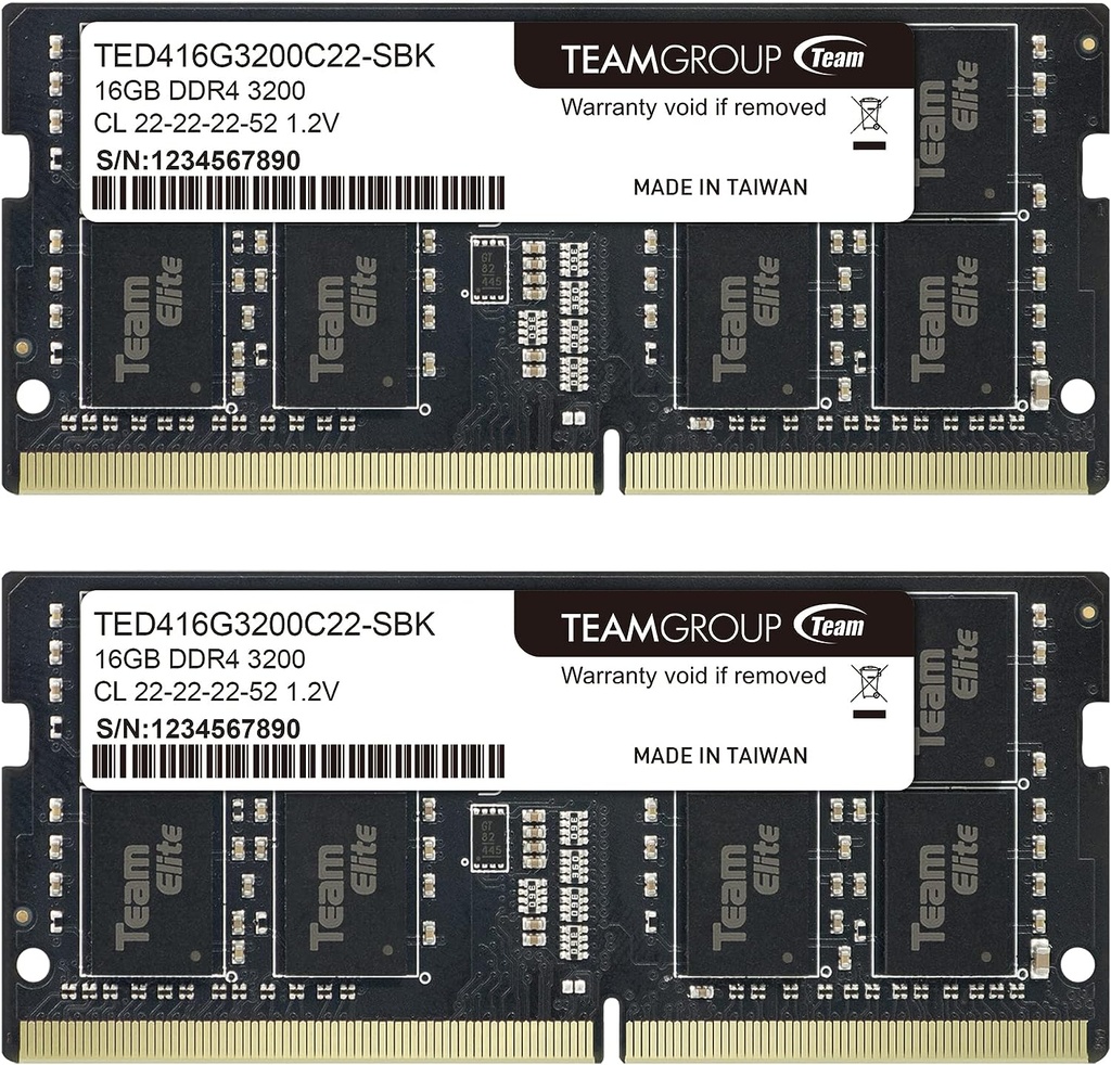 TEAMGROUP Elite DDR4 32GB Kit  2 x 16GB 3200 MHz Memoria RAM Laptop