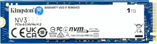 Kingston NV3 1TB M.2 2280 NVMe SSD | PCIe 4.0 Gen 4x4 | Up to 6000 MB/s | SNV3S/1000G