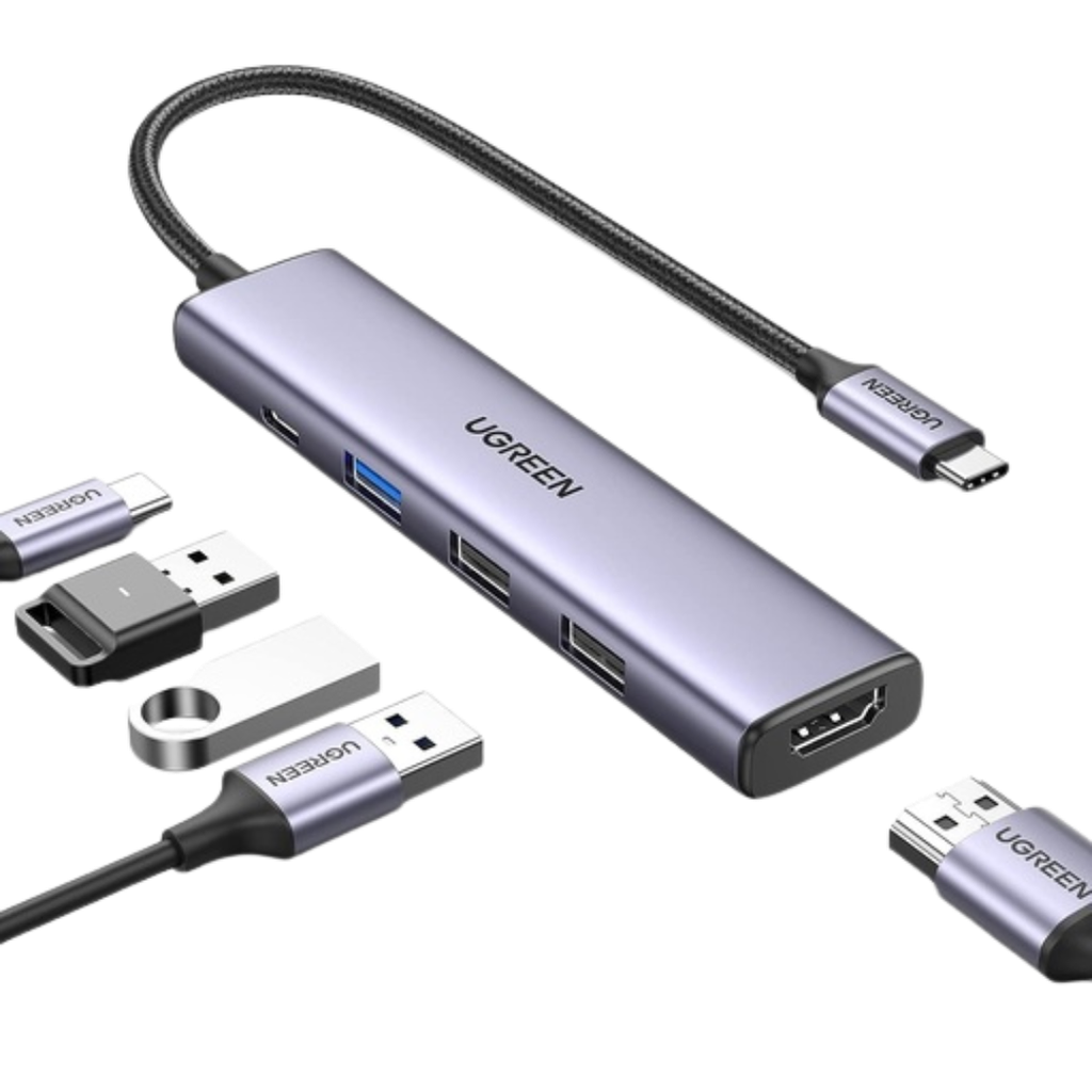 UGREEN Revodok 105 USB C Hub 5 in 1 Multiport Adapter 4K HDMI, 100W Power Delivery