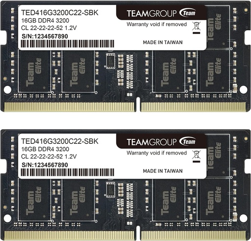 TEAMGROUP Elite DDR4 32GB Kit  2 x 16GB 3200 MHz Memoria RAM Laptop